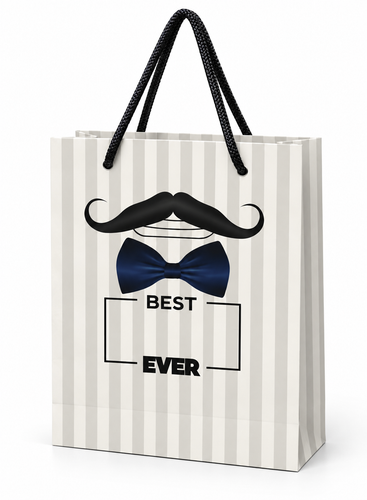 بگ هدیه مردانه طرح BEST EVER | Mustache & Bow Tie کوچک