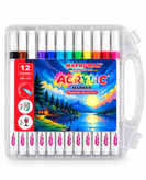 ماژیک اکریلیک ۱۲ رنگ MAPROMAX – مدل Acrylic Marker