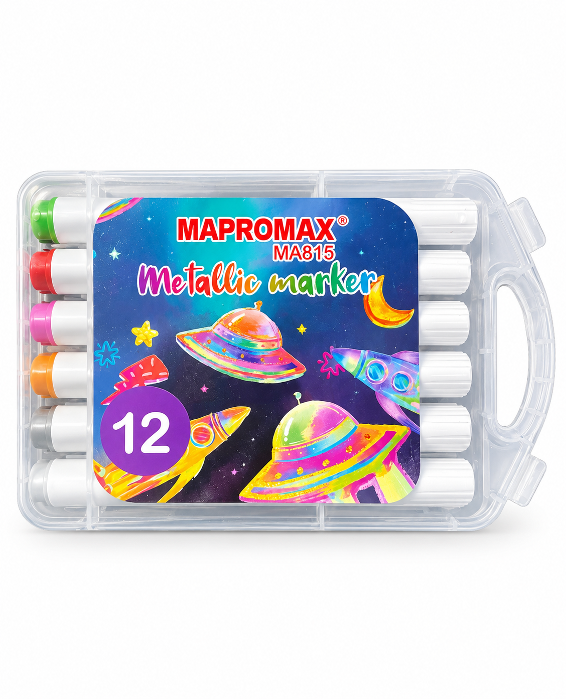 ماژیک متالیک ۱۲ رنگ MAPROMAX | مدل MA815 براق