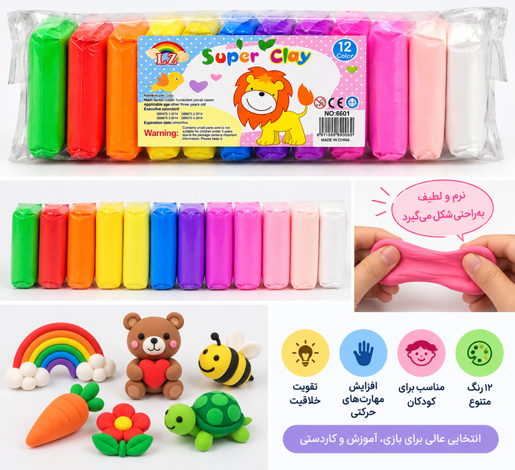 خمیر بازی ۱۲ رنگ