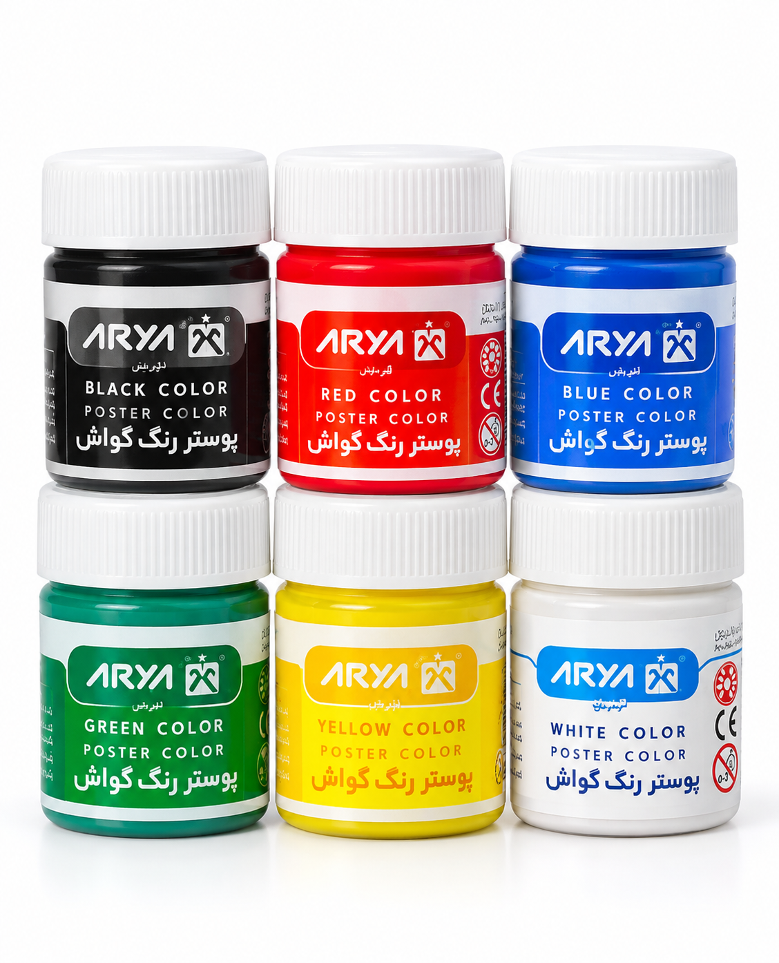 رنگ گواش آریا ۶ رنگ